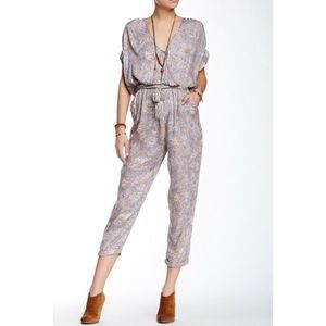 Free People Surplice Paisley Jumpsuit with Tie